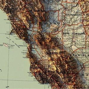 Muir Way 1944 California Relief Map